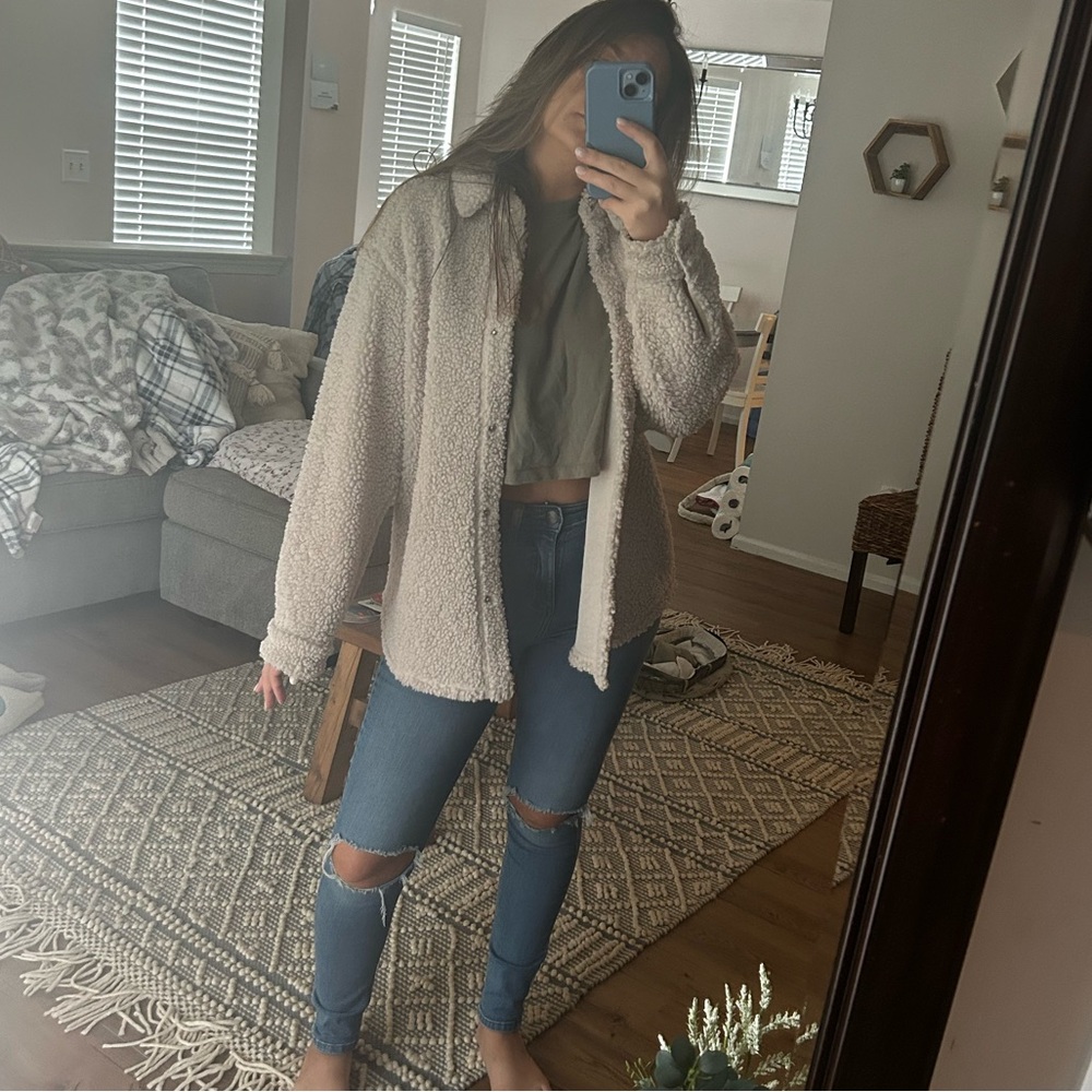 H&M Cream Teddy Jacket
